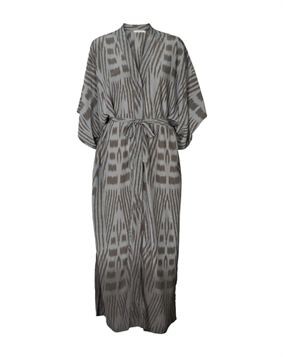 Rabens Saloner - Alesandra Ombre Ikat Kimono Kjole - Asphalt Combo